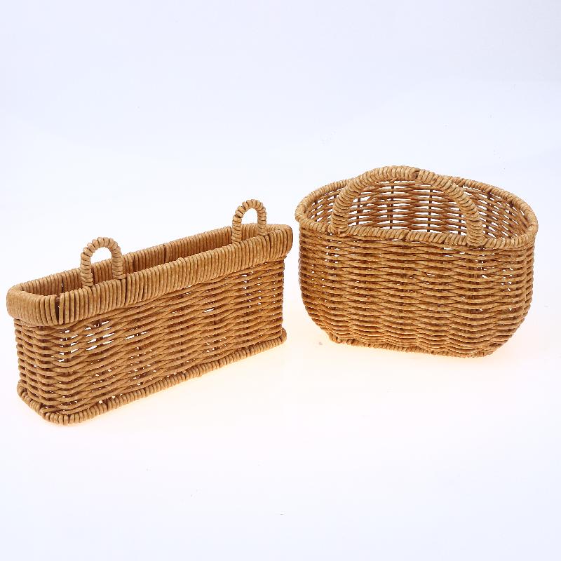 Imitation Rattan Woven Ginger And Garlic Egg Wall Hanging Storage Basket Bathroom Wall Hanging Basket