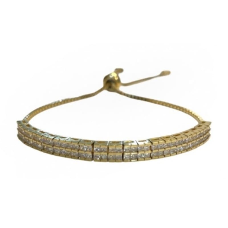 LA PLANETE 2-Lined Squared Bezel Bracelet