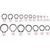 150pcs Black C-Clip Assortment Kit 3mm-32mm Internal/External Retaining Rings for Industrial Fasteners(18 Sizes with Box)