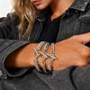Punk Hip-hop Chain Bracelet For Men Women Heavy Stainless Steel Silver Color Bracelet Cool Street Jewelry