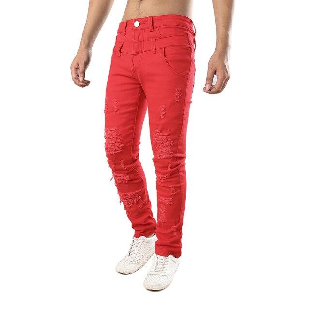 Buy Straight Destroyed Jeans Brand Ruined Casual Ripped Jeans