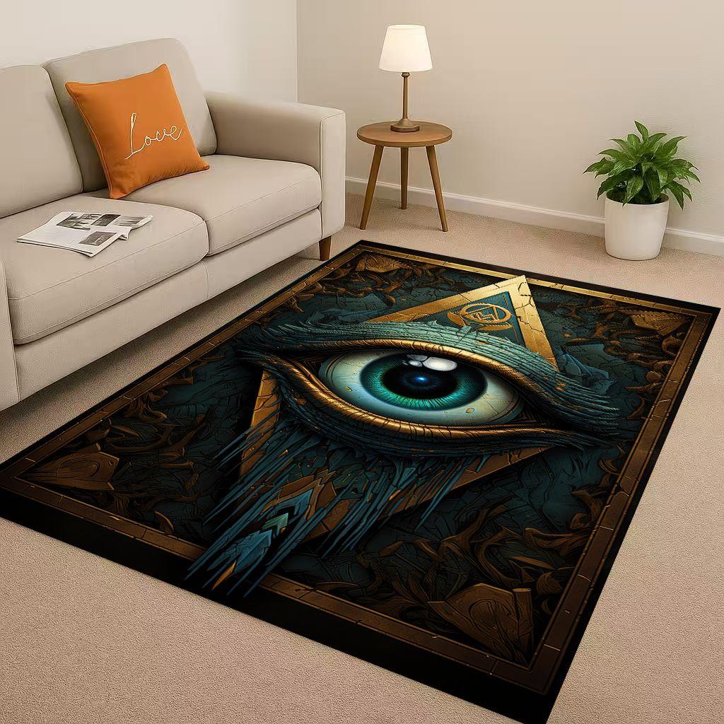 Symbol Oka Wszechwidzącego Wolnomularstwa Złe Oko Sztuka Dywanik do Salonu Antypoślizgowy Dywan do Sypialni Pokoju Zabaw Kanapy, Dekoracja Domu Wycieraczka