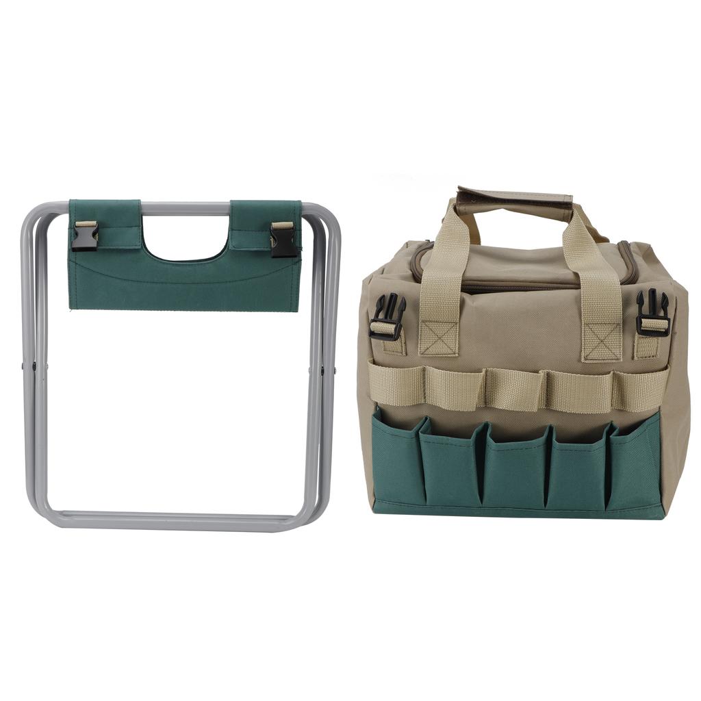 Multifunction Portable Folding Garden Stool Chair with Tool Bag for Outdoor Camping Supplies