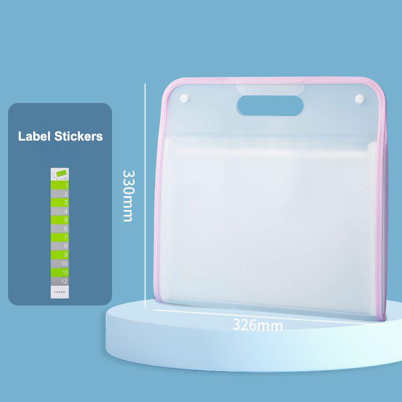13 Pocket File Folders Portable A4 Letter Size Accordian Document Organizer Handheld Bag For Classroom Office Home Storage