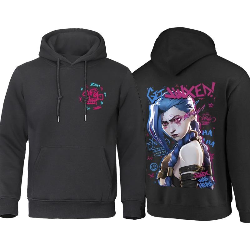 Arcane Hoodie Men Anime Jinx Hoodies Autumn High Quality Fleece Sweatshirt Street Hoody Flexible Oversize Men's Clothing Hoodies & Sweatshirts Men’s