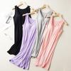 Women Comfort Sleeveless Pajamas Vest Nightdress Summer Nightdress With Chest Pad
