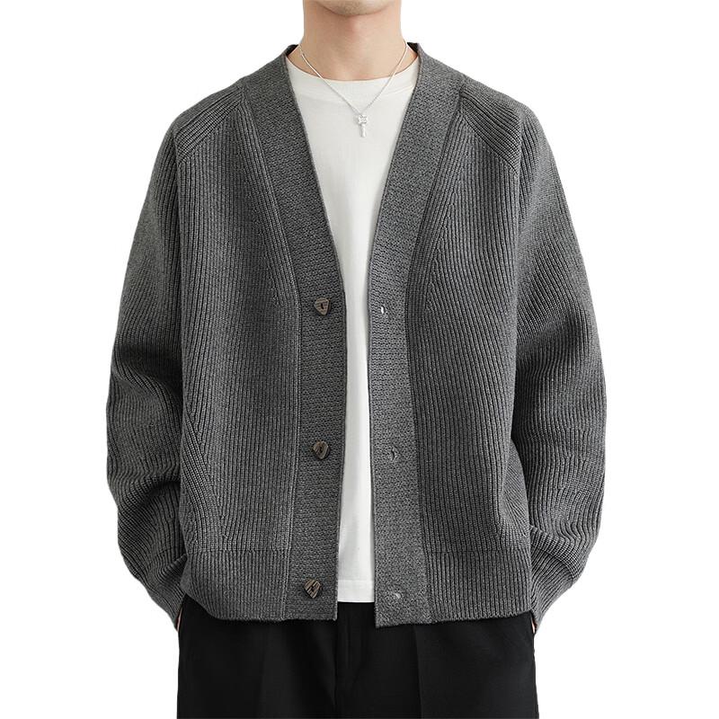 ROMON Cardigan pulover tricotat cu decolteu în V pentru bărbați