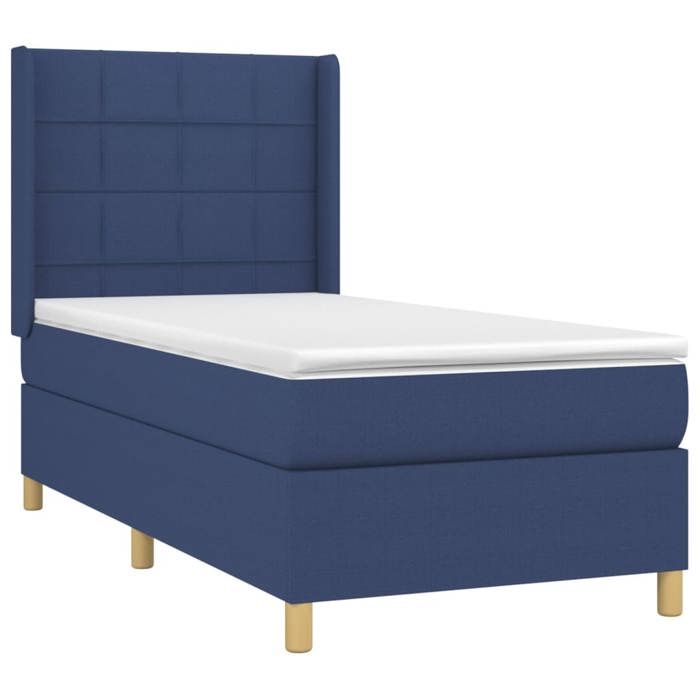 Maison Exclusive - Sommier à lattes de lit matelas et LED Bleu 80x200cm Tissu