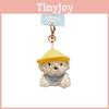 Hat Dog Straw Plush Keychain Backpack Pendant Cartoon Decoration Gifts Kids