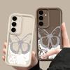 Cover con Stampa Farfalla Per Samsung S25 Ultra S24 FE S23 S22 A56 A36 A16 A15 A55 A35 Custodia per Telefono in TPU Morbido Opaco Antiurto