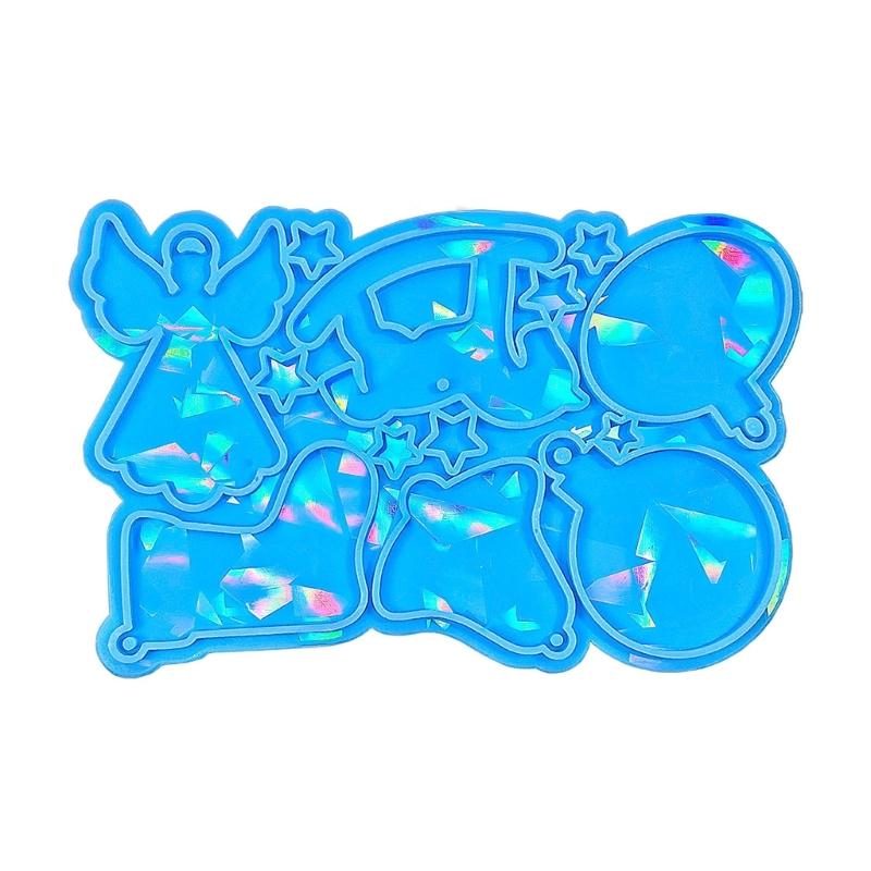 Light and Shadow Keychain Silicone Molds Christmas Pendant Holographic Earrings Mold DIY Ornament Mould Home Decorations
