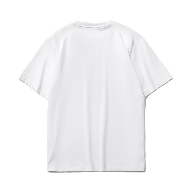 Li Ning Logo Print T-Shirt And Cuffed Pants Casual Sports Set Men sets White Black AHST469-1+AYKT415-1