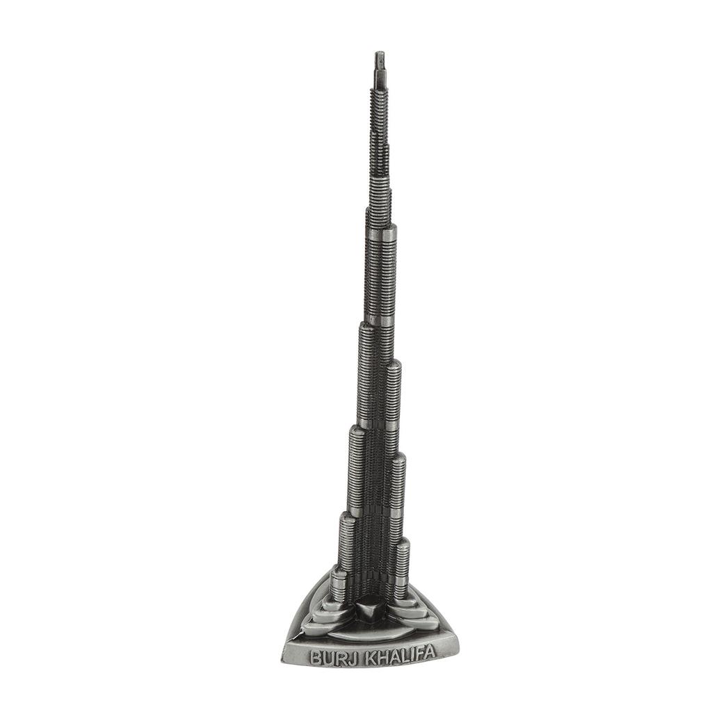 Burj Khalifa Tower Model Gray Alloy Miniature Dubai Tower Ornament Dubai Landmark Building Model