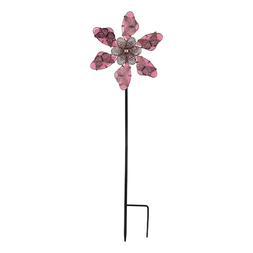 Wind Spinner Windmill Butterfly Windmill Garden Yard High Quality Lawn Fluorescent Garden Decoration Practical