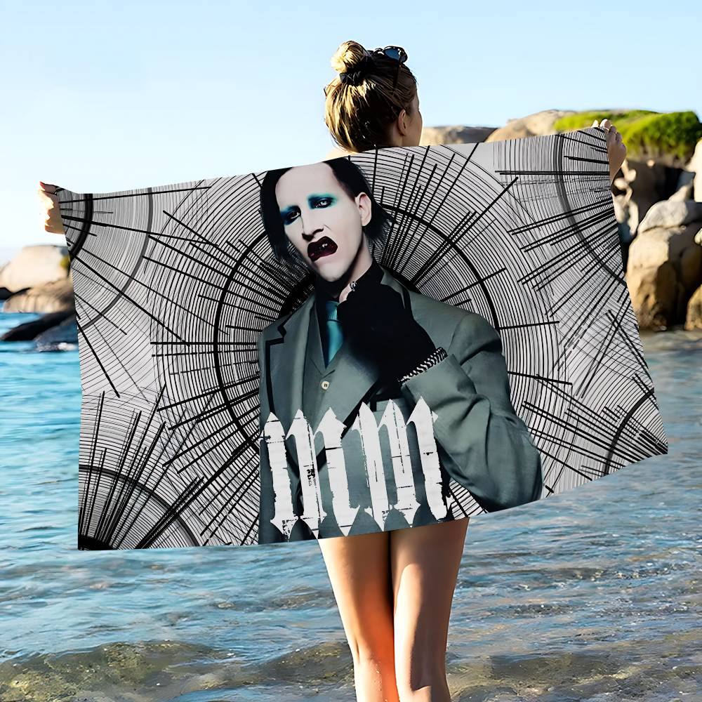 Rock Band M-Marilyn M-Manson Big Microfiber Beach Towels Quick Dry Towel Sand Beach Towels Pool Towel for Travel Swim Pool Yoga