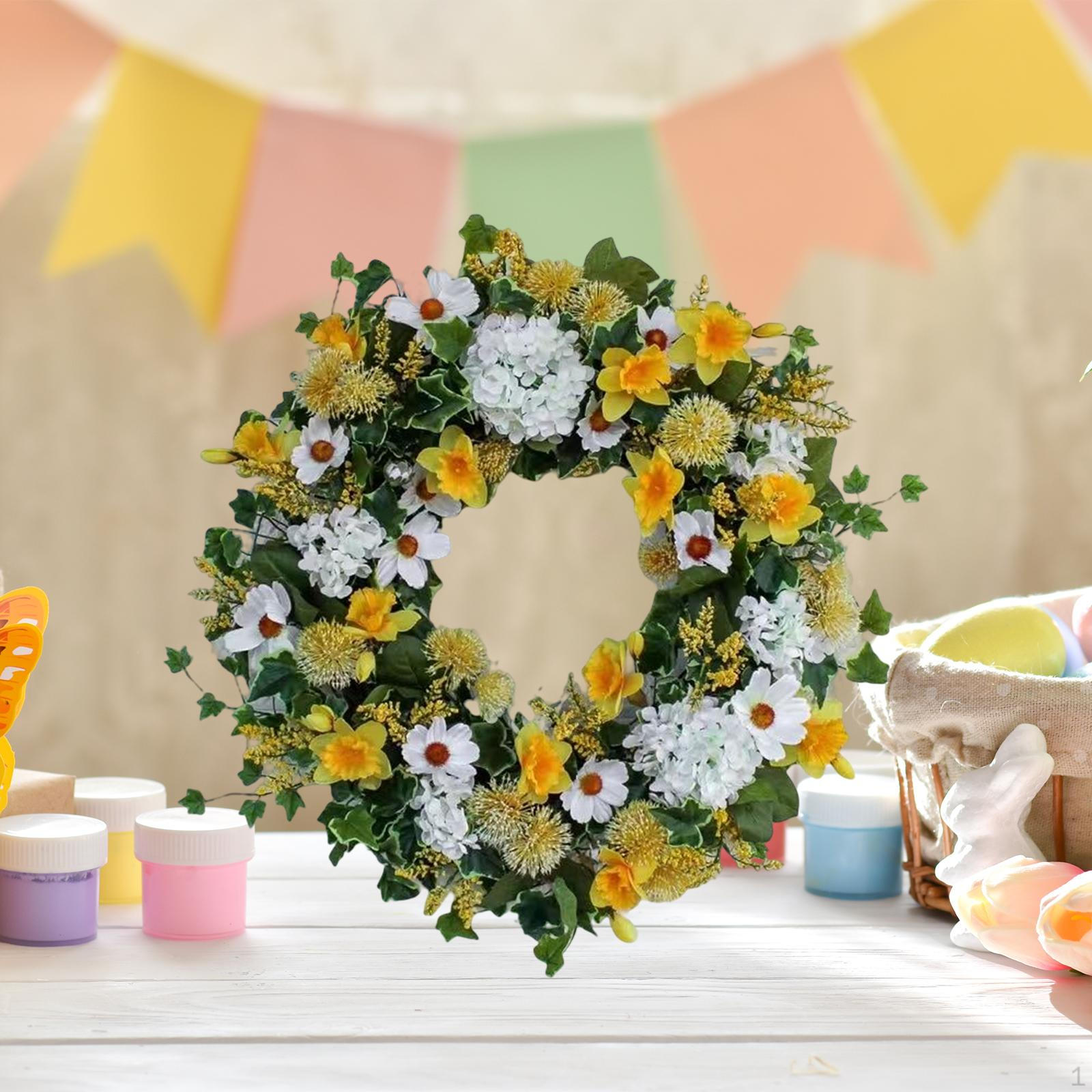 

17.72inch Spring Summer Wreath Front Door Backdrop Decoration Hanging Props Artificial Flowers