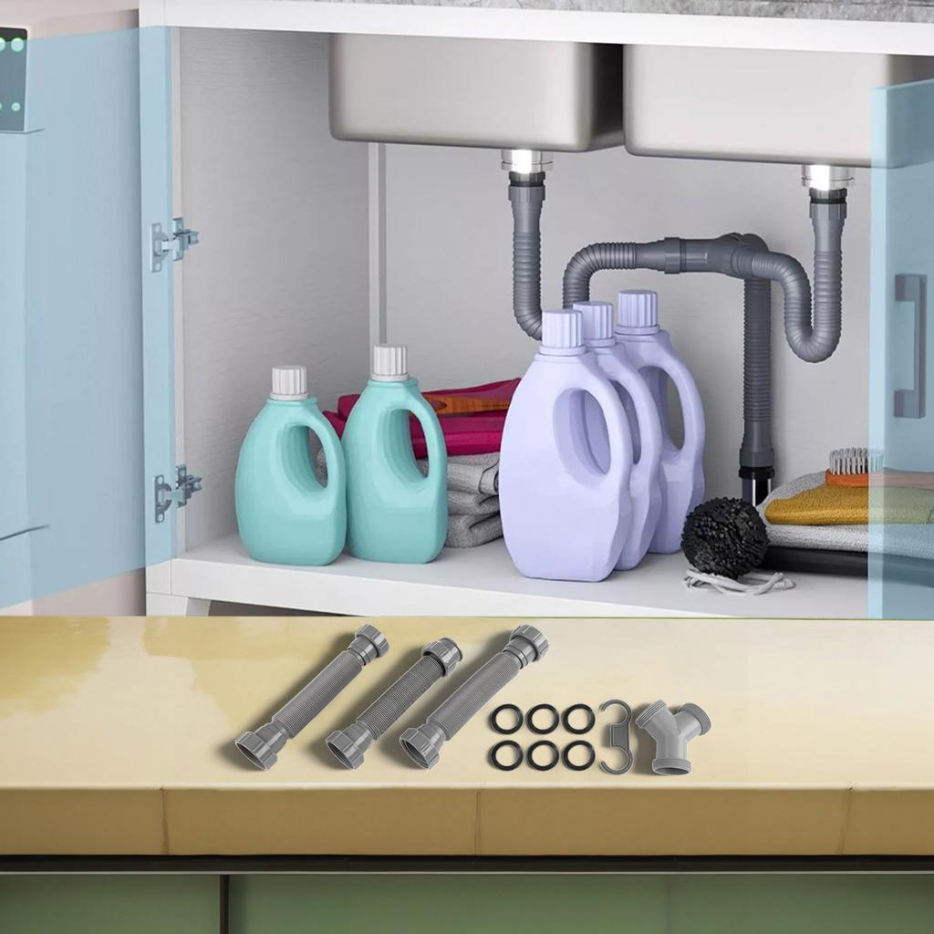 Comprehensive Drainage Kit Adjustable P Trap Drainage Maintenance Convenient Maintenance Design Extendable From 20 To 80 Cm