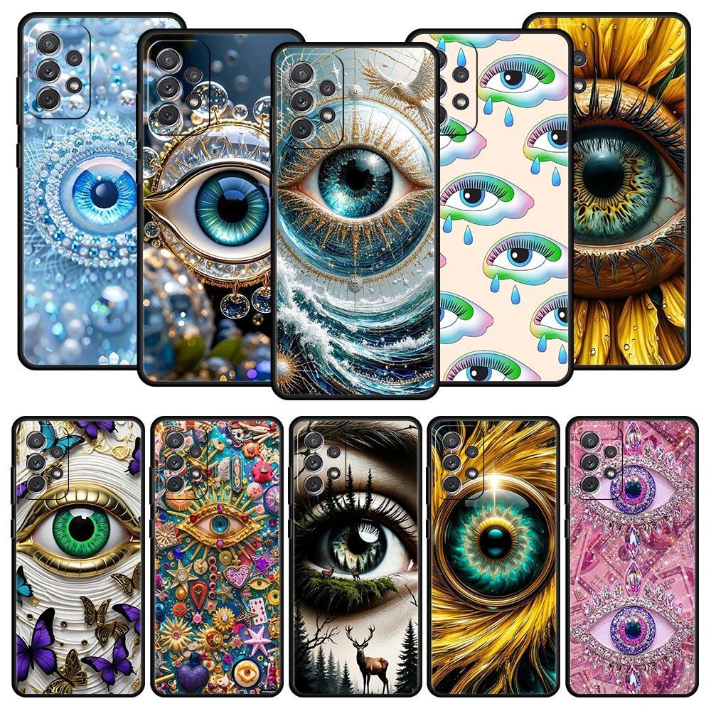 Fashion Eyelashes Eyes Phone Case for Samsung Galaxy A55 A35 A17 A07 A15 A13 A25 A51 A71 A72 A73 A32 A52 A52S A41 Soft TPU Shell