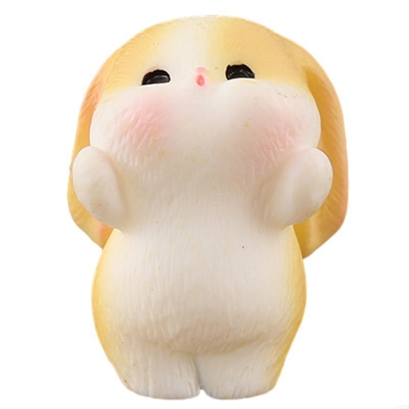 62KD Easter Rabbit Figurine Miniatures Ornament for Home and Shop Decorations