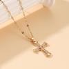 European and American Ins Cross Necklace, Personalized Design, High-end Light Luxury Copper Inlaid Zircon Short Collarbone Chain