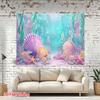One 2D Flat-printed Underwater Marine Shell Art Photography Background  Made of Polyester Fabric.
