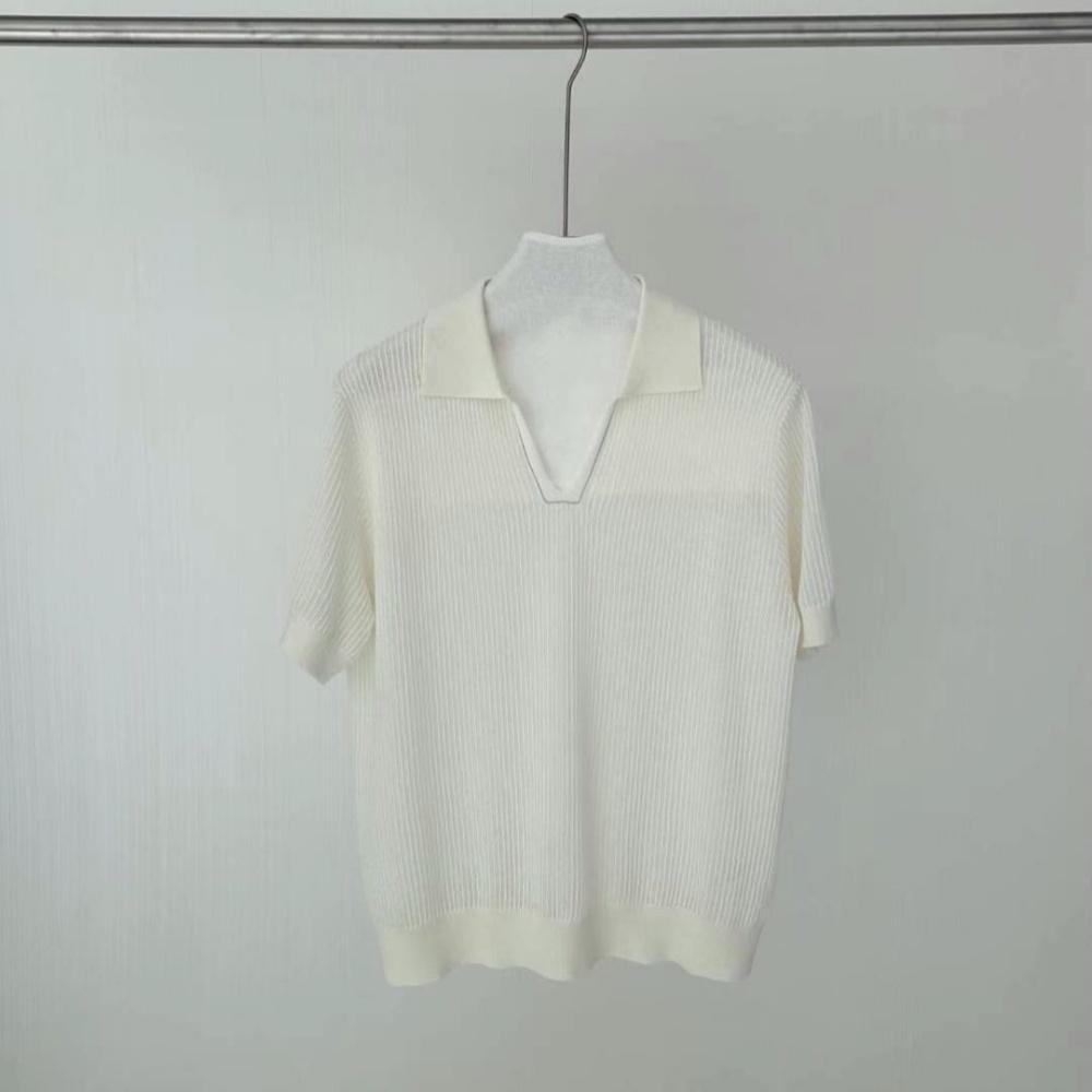 Luxury Brand Women's Clothing Fashion Ladies Knitted Pullover Linen Silk Polo Shirts Sweaters For Woman