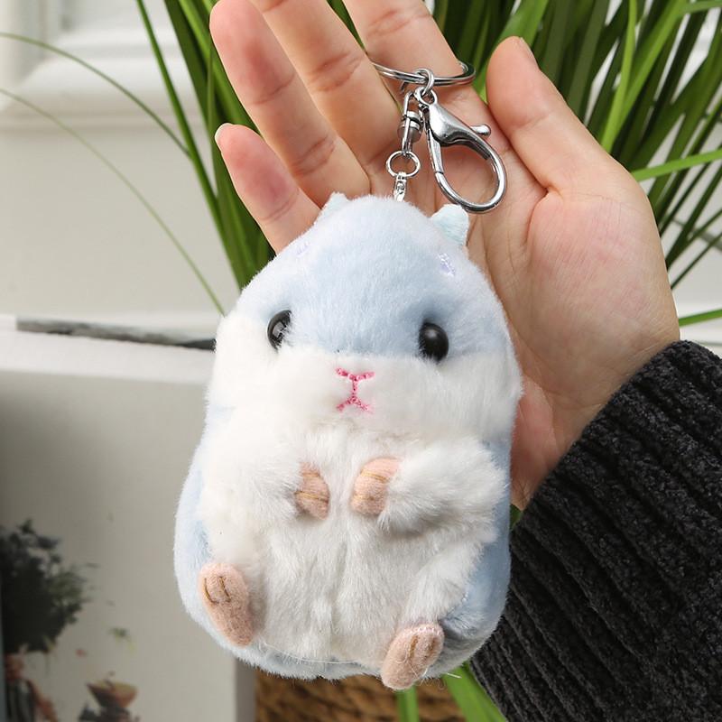 Plush Hamster Playful Toy Cartoon Keychain Adorable Gift For Young Girls And Kids