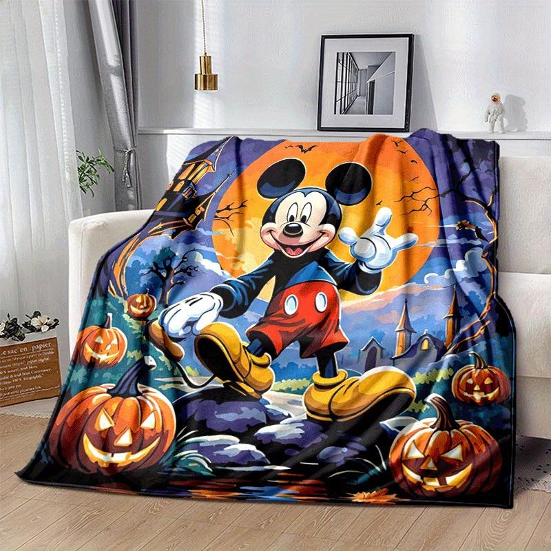1pc Mickey Halloween Printing Blanket - Soft, All-Season Throw for Office Blanket,  | Personalized Gift with Adorable Cartoon Design