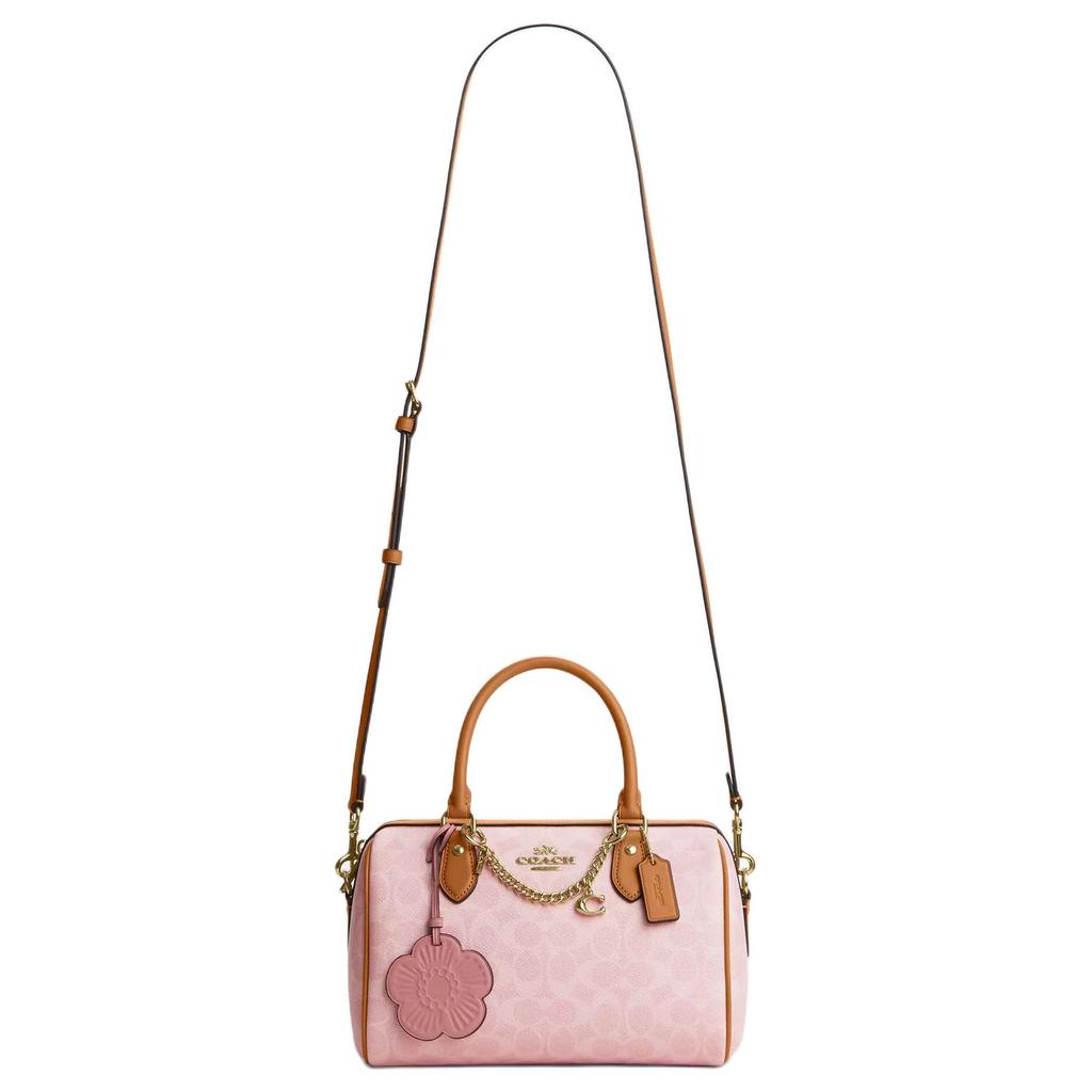Coach Borsa a tracolla Rowan con finiture dorate in tela rivestita Borsa a mano da donna Rosa CEA18-IMPO
