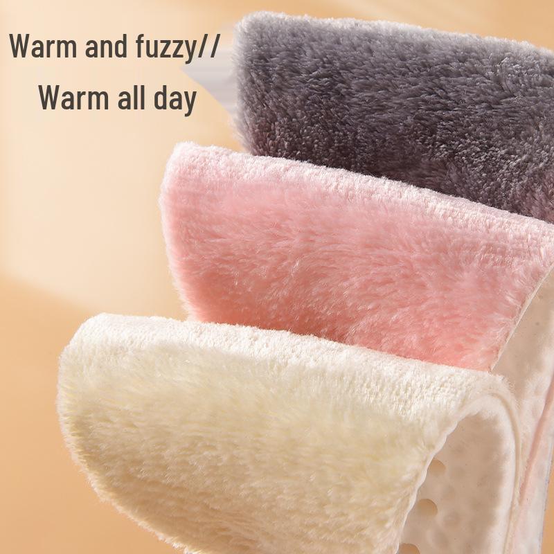 Fleece-Lined Shock-Absorbing Winter Insoles with Massage and Comfort