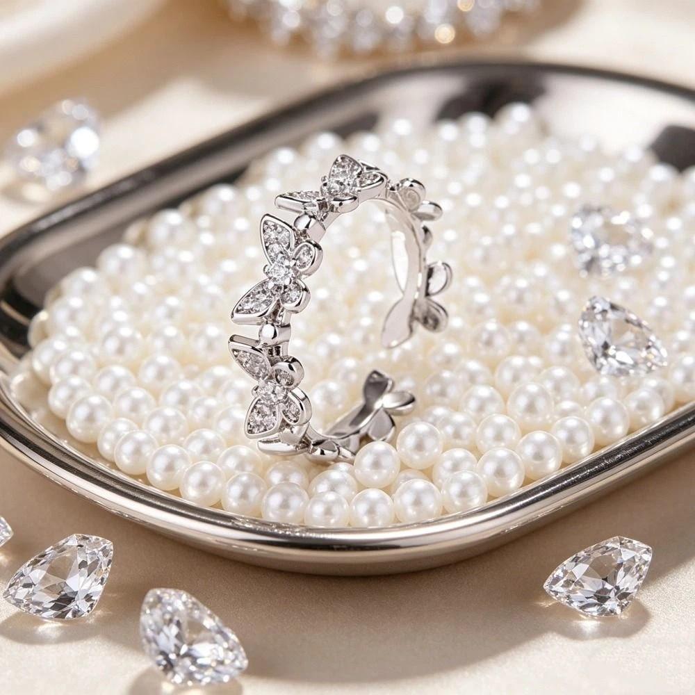 Dainty Jewelry Butterfly Rings Vintage Finger Rings New Fashion Zircon Rings Valentine‘s Day