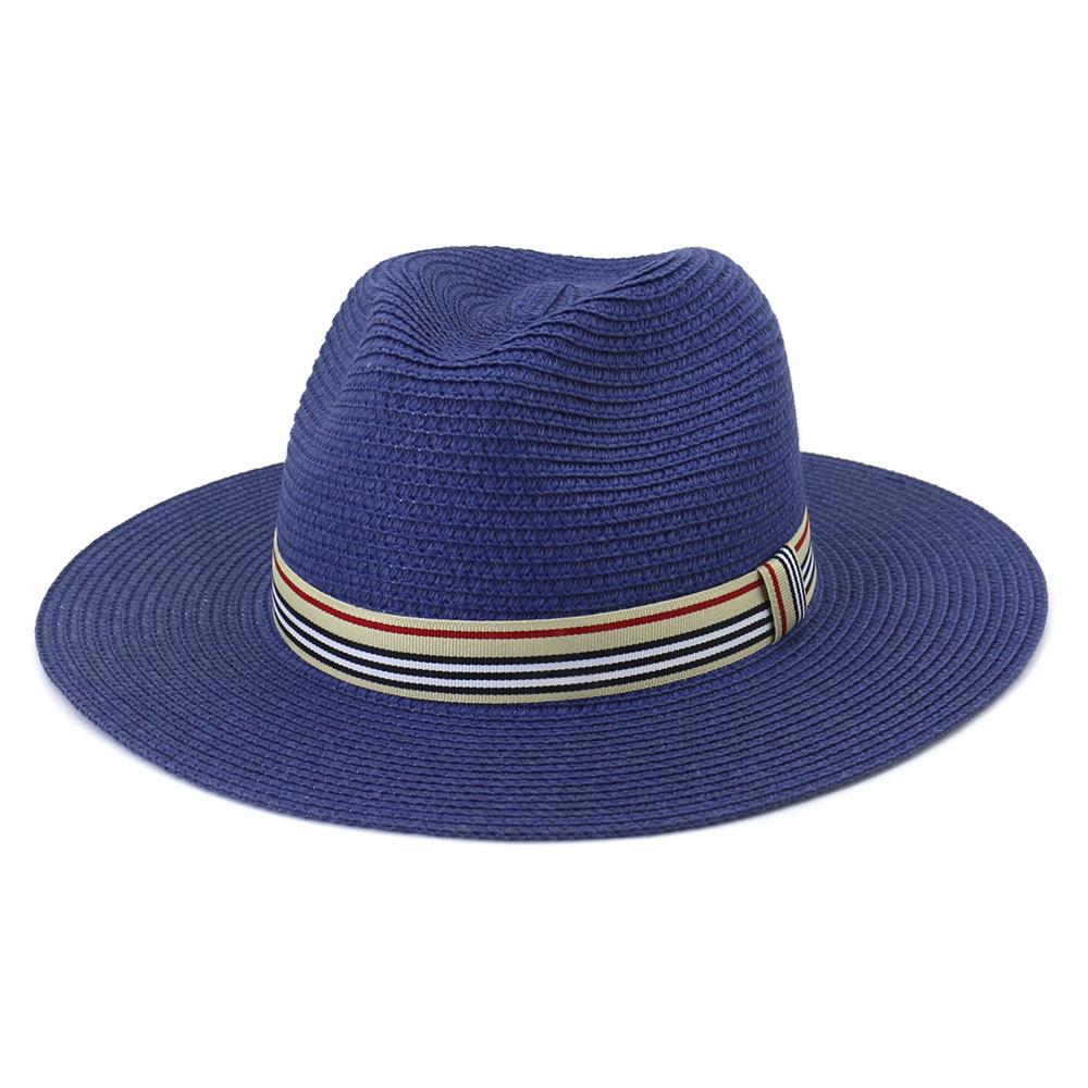 Women Wide Brim Sun Hats 2021 Spring Summer Fashion Panama UV Sun Protection Beach Straw Cap Men Outdoor Casual Jazz Cap