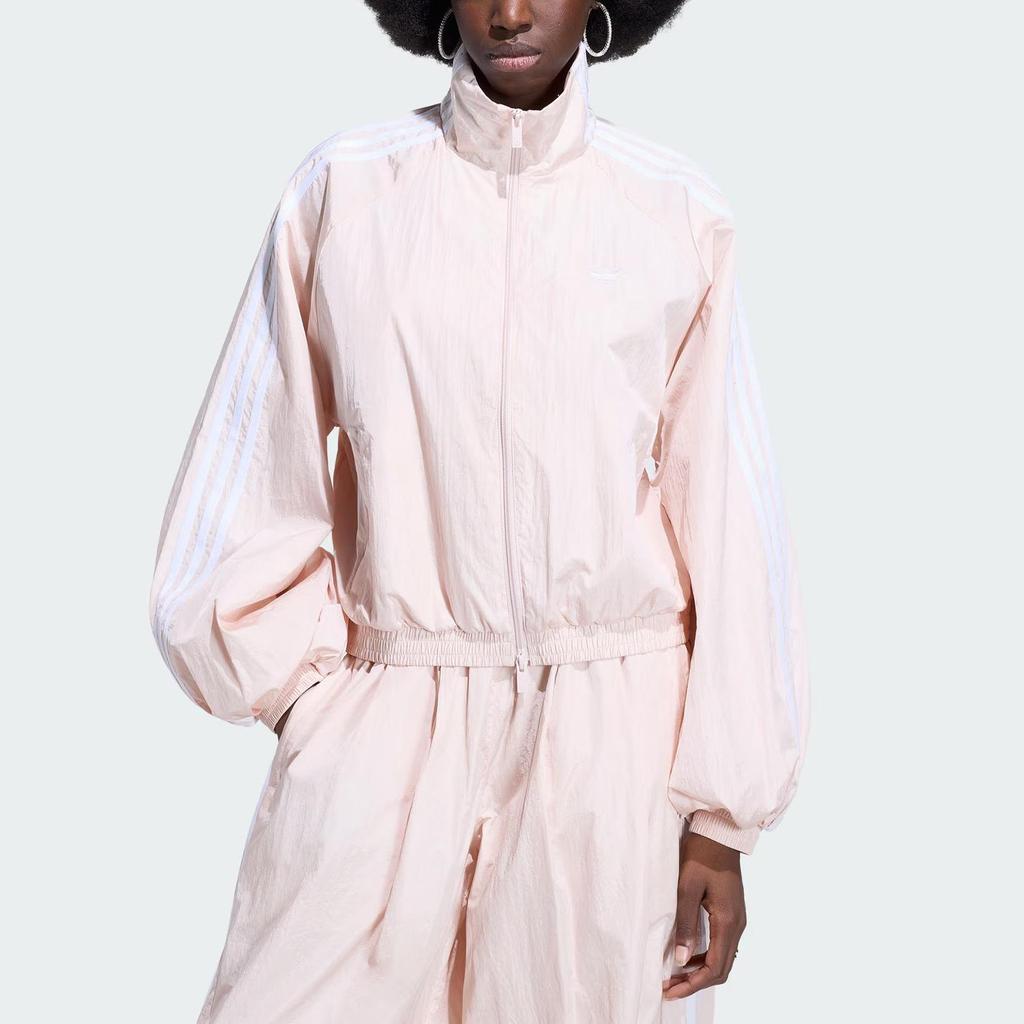 adidas Originals Adilenium 5.0 Balloon Top Woven Striped Loose Funnel Neck Long Sleeve Jacket Women Jackets KY5046