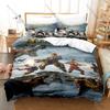 Second Extinction 3PCS Bedding Set, Duvet Cover + 2 Pillowcases, Mutated Dinosaur Print Soft Microfiber Bedding for Game Fans