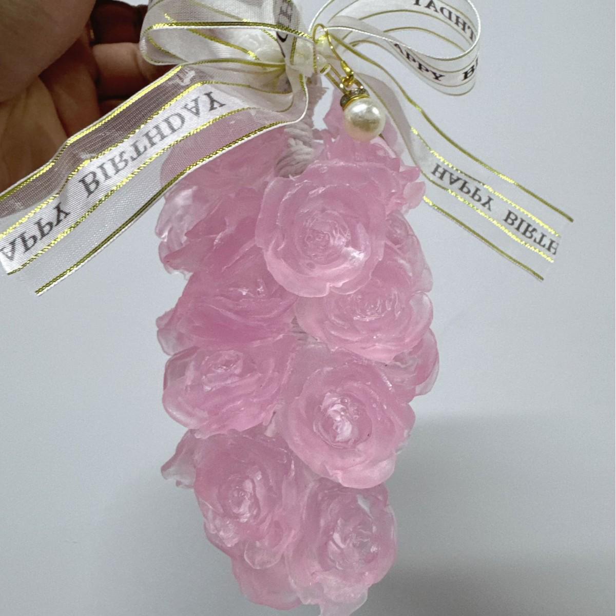 Handmade Crystal Rose Scented Soap – Bath & Hand Wash Souvenir, Soap Pendant with Gift Box & Bag