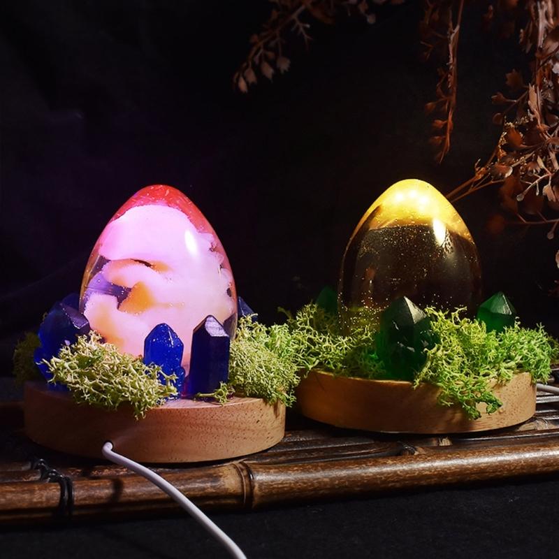 3D Dragon Egg Resin Molds Silicone Keychain Mold,3D Animal Ornaments Mold Dragon Egg Night Light Mold for DIY Crafts