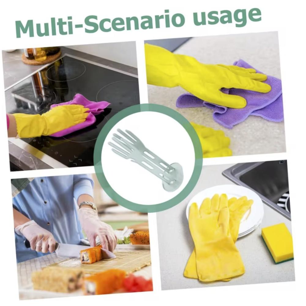 Stojan na sušení kuchyňských rukavic s odkapávací základnou, držák na gumové rukavice a úložný box na utěrky, plastové příslušenství ke kuchyňskému dřezu