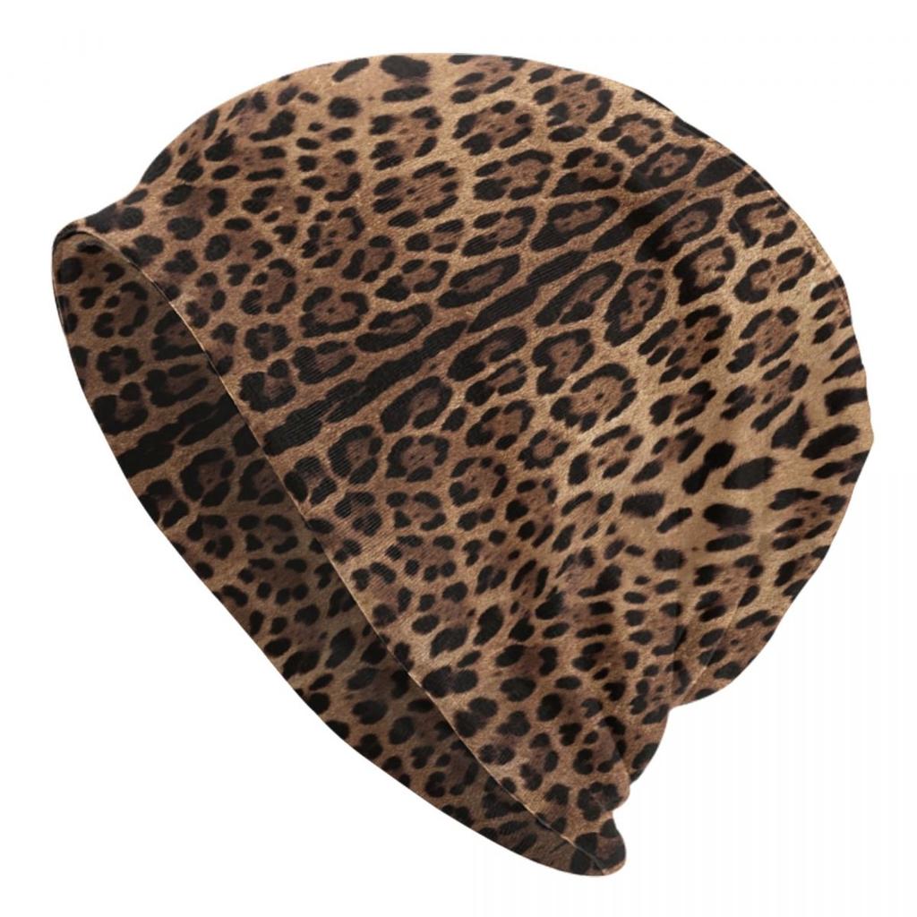 Leopard Fur Ethnic Tribal Geometric OrnaUnisexts Skullies Beanies Caps Winter Knit Hat Adult Animal Leather Texture Bonnet Hats