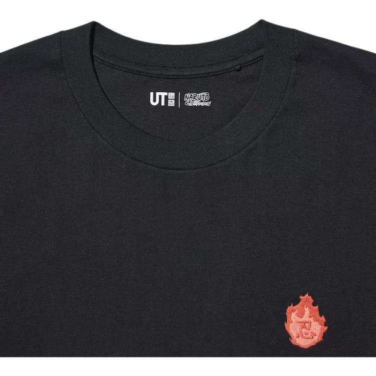 UNIQLO X Naruto Collaboration FW23 Graphic Print Short Sleeve T-Shirt Unisex Tops Black 470976-09