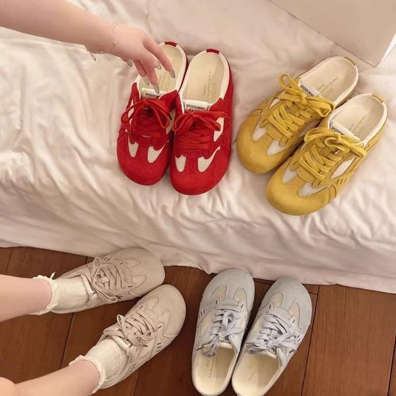 Thick-bottomed mesh bag head half slippers summer wear dopamine design sense casual cool slippers