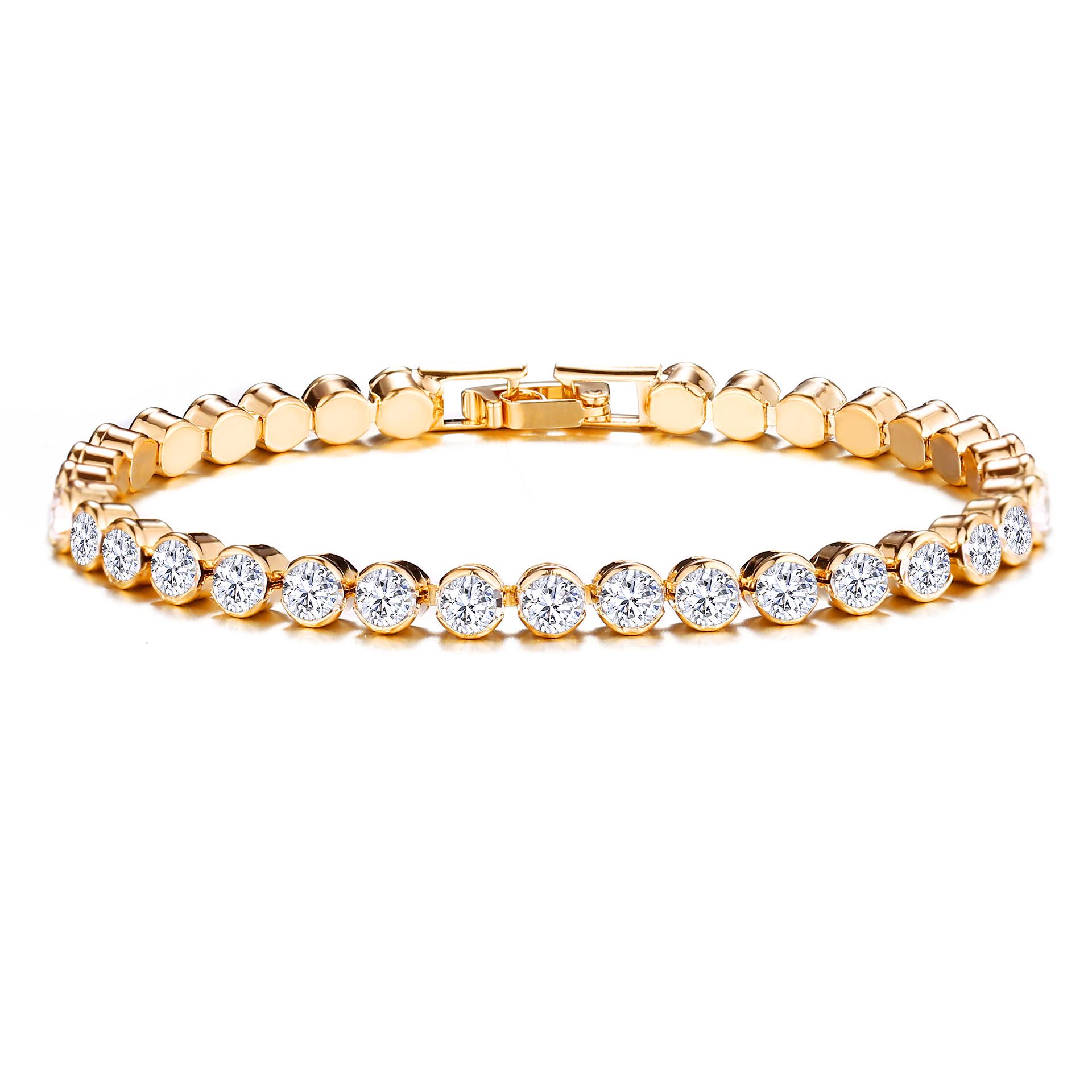 

DIEZI Exquisite Premium Roman Crystal Bracelet designed for Women Wedding Gift Korean Rose Gold Silver Color Chain Bracelets Jewelry