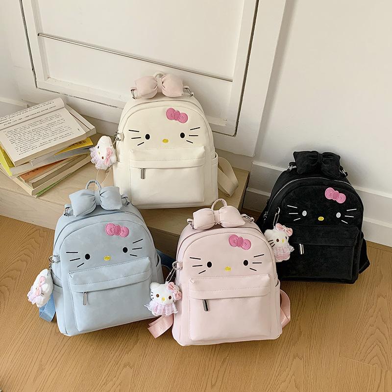 Schoolbag Japanese original cute bow kt cat large capacity backpack girl commuter backpack school bag woman