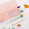 Back to school season 10pcs 0.5mm Creative cute transparent pen holder patch Vegetable shape neutral pen, students universal office signing pen