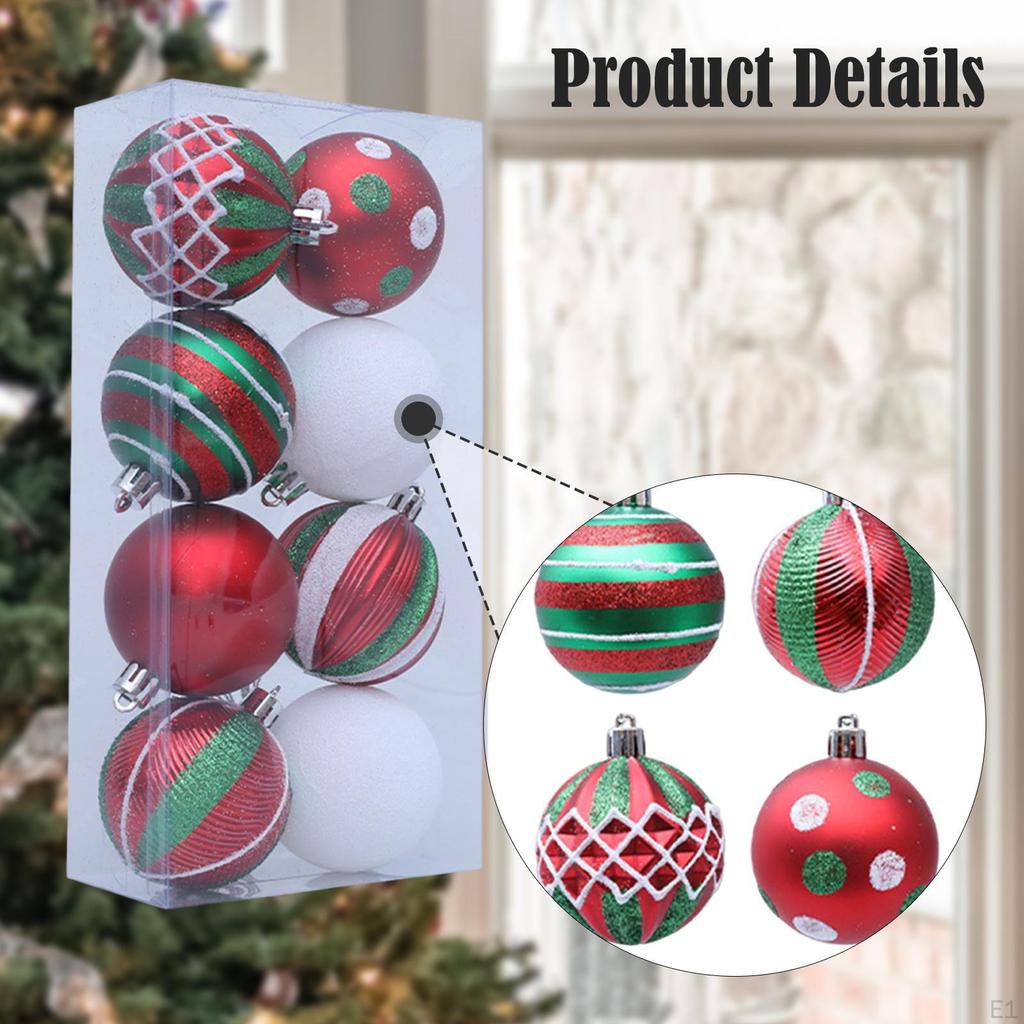 8 Christmas Ball Decorations 6 Cm Baubles for Festive Gatherings and Anniversaries