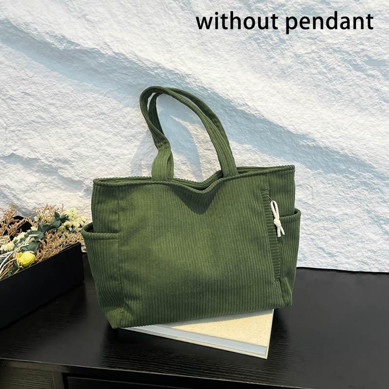 Simple Corduroy Shoulder Korean Large Capacity Tote Bag Daily Commuter Handbag Shopping Bags For Women Gifts