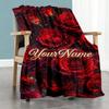 Rose Personalized Text Blanket Cozy Customizable Blanket Soft Warm Cozy for Couch Sofa Bed Home Decor Ideal for All Seasons