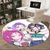 1pc Anime Design Round Carpet with "MIRA" Print - Office Chair Mat, Non-Slip Rug for Home Decor, Seasonal Gift, Suitable for Office, Living Room