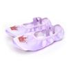 Scarpe da ballo in raso per bambini, con ricamo di corona e design a zampa di gatto.