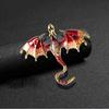 Pterosaur Enamel Brooch Pin Winter Rhinestone Lapel Pin Gothic Winter Jewelry