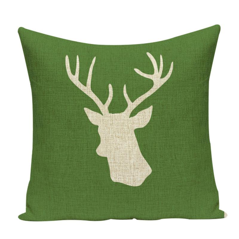 Weihnachten Elch Druck Kissenbezug Quadrat Hirsch Polyester Sofa Bett Kissenbezug Elch Kissenbezüge skandinavische Dekoration Sofa